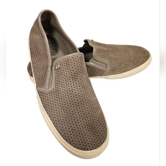 Michael Kors Gray Leather Slipons sz 9.5 - Picture 1 of 8